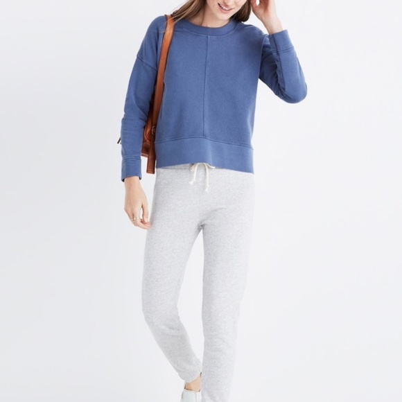 Madewell Tops - Madewell Garment-Dyed Seamed Sweatshirt in blue